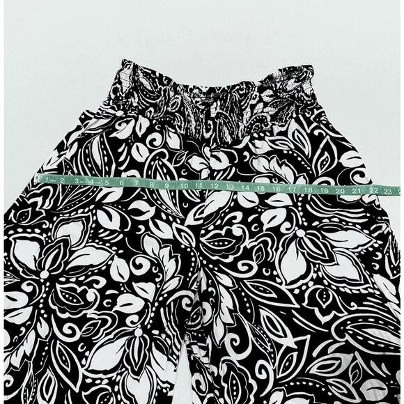 Vince Camuto Women's Wide-Leg Palazzo Pants Black and White Floral Size L - Picture 9 of 14